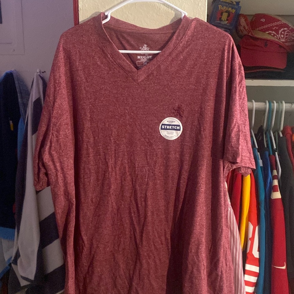 Rigby V-neck burgundy nice dress shirt 3xl